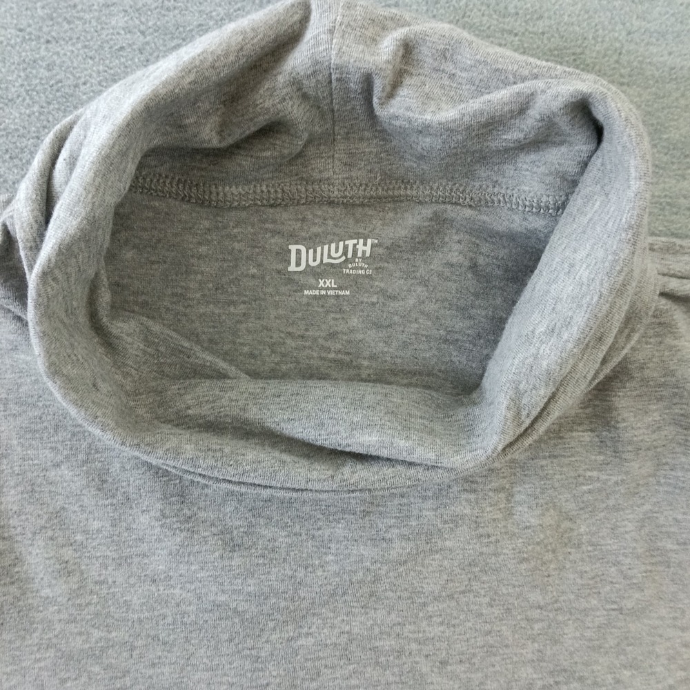 Duluth Trading Co Womens XXL Heather Gray Long Sleeve Mock Neck Stretch Shirt - Picture 2 of 7